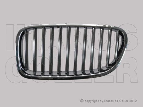 BMW 5 (F10/11) 2010.04.01-2013.07.19 Hűtődíszrács bal, króm-fekete (04LT)