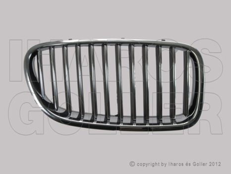 BMW 5 (F10/11) 2010.04.01-2013.07.19 Hűtődíszrács jobb, króm-fekete (04LS)