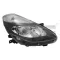 Renault Clio (Clio III) 2009.01.01-2012.10.31 Jobb Fényszóró H1/2H7 Fekete házas Motoros TYC (0319)