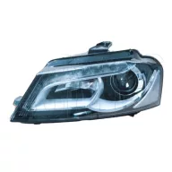   Audi A3 8P(3 ajtós) 2008.05.01-2012.08.31 Bal fényszóró Xenon/LED, fekete házas, motorral, DEPO (04D4)