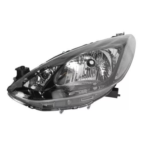 Mazda 2 2007.11.01-2013.12.31 Jobb Fényszóró H4 Fekete Házas Motorral TYC (0X2G)