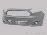   Ford Transit Courier-Tourneo 2014.01.01- Első lökhárító alapozott, ködlámpás  (1J6U)
