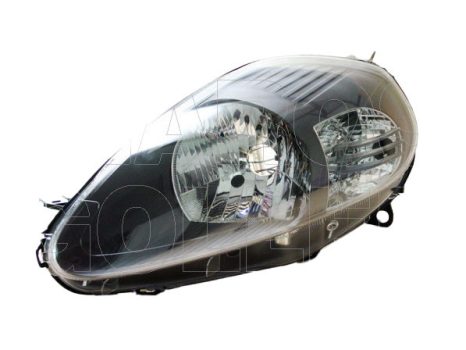 Fiat Grande Punto 2005.10.01-2009.11.30 fényszóró H4 bal, fekete házas 08.11-től (motorral) TYC (0S5F)