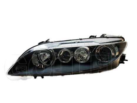 Mazda 6 2005.06.01-2007.08.31 Fényszóró 2H1/H3 bal, fekete házas (motorral) TYC (0R7F)