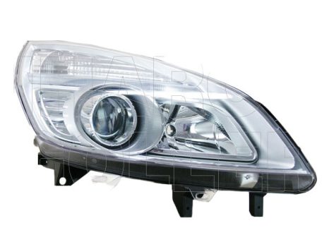 Renault Megane Scenic 2006.04.30-2009.05.31 Fényszóró H1/H7 jobb, króm házas (motoros állítás, motor nélkül) TYC (0RKE)