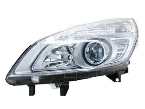 Renault Megane Scenic 2006.04.30-2009.05.31 Fényszóró H1/H7 bal, króm házas (motoros állítás, motor nélkül) TYC (0RKF)