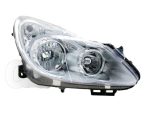   Opel Corsa D 2006.09.01-2011.02.28 Fényszóró H7/H1 jobb, króm házas (motoros állítás, motor nélkül) TYC (0RT2)