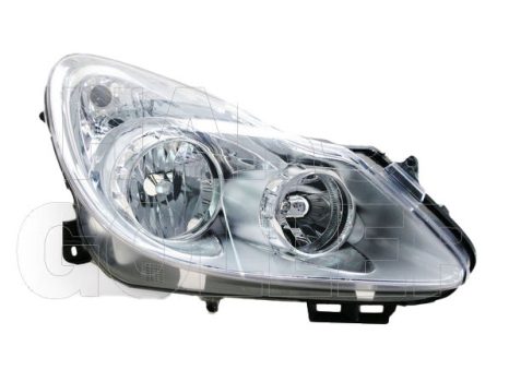 Opel Corsa D 2006.09.01-2011.02.28 Fényszóró H7/H1 jobb, króm házas (motoros állítás, motor nélkül) TYC (0RT2)