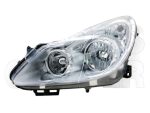   Opel Corsa D 2006.09.01-2011.02.28 Fényszóró H7/H1 bal, króm házas (motoros állítás, motor nélkül) TYC (0RT3)