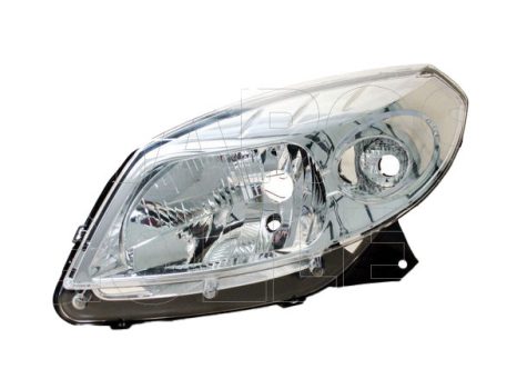 Dacia Sandero 2008.06.01-2012.09.01 Fényszóró bal H4 króm házas (belülről állítható) TYC (0V9K)