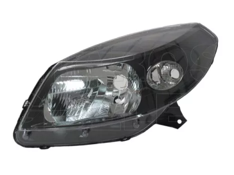 Dacia Sandero 2008.06.01-2012.09.01 fényszóró bal H4 fekete házas (belülről állítható) TYC (07RT)