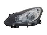  Opel Corsa D 2006.09.01-2011.02.28 Fényszóró H7/H1 bal fekete házas (motoros állítás, motor nélkül) TYC (0U13)