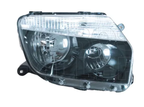 Dacia Duster 2010.02.01-2013.05.31 fényszóró H7/H1 jobb, fekete házas (bel.áll. is.) TYC (02H5)