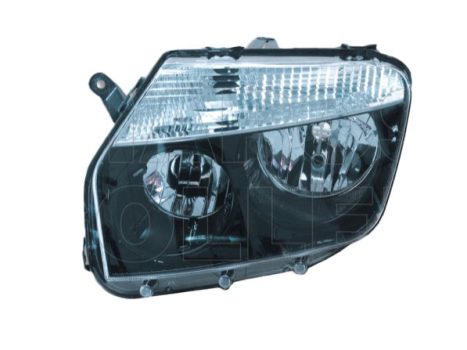 Dacia Duster 2010.02.01-2013.05.31 fényszóró H7/H1 bal, fekete házas (bel.áll. is.) TYC (02H6)