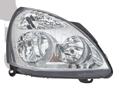 Renault Clio (Clio II) 2001.06.01-2005.09.30 Fényszóró H7/H1 jobb króm házas (motoros állítás, motor nélkül) TYC (1LCF)