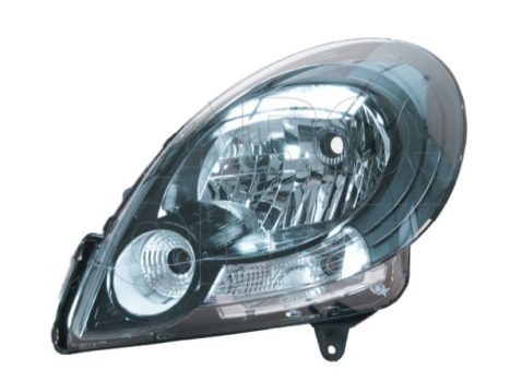 Renault Kangoo 2008.02.01-2013.06.30 fényszóró H4 bal fekete házas (motoros állítás, motor nélkül) TYC  (07RC)