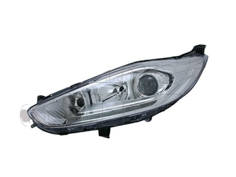 Ford Fiesta 2013.02.01-2017.05.01 fényszóró H7/H1/LED bal króm, DE.,+ napf.motorral TYC (0WMR)