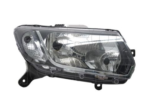 Dacia Logan 2012.10.01-2017.08.01 fényszóró H4 jobb +nappali fény fekete házas TYC (10BV)