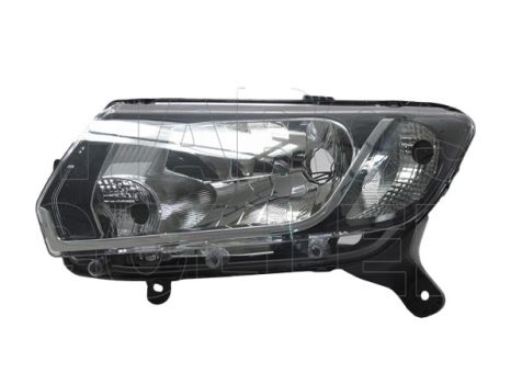 Dacia Logan 2012.10.01-2017.08.01 fényszóró H4 bal +nappali fény fekete házas TYC (10BW)