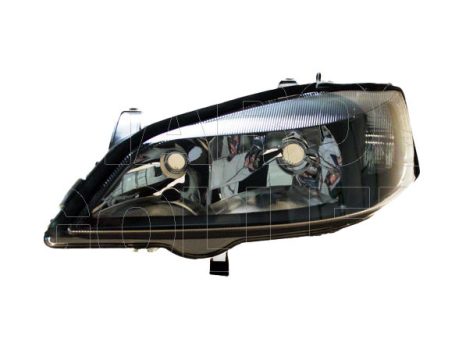 Opel Astra G 1997.09.01-2003.08.31 Fényszóró H7/HB3 bal, fekete házas (motoros állítás, motor nélkül) TYC (0PIT)