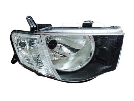 Mitsubishi L 200 (KA,KB) 2005.12.01-2014.12.31 fényszóró H4 jobb, dupla fülkés, fehér (motoros állítás, motor nélkül) DEPO (0V3G)