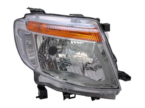 Ford Ranger 3 2011.09.01-2016.01.01 fényszóró H4 jobb, króm ház (belülr.áll.is NEM DRL) DEPO (1ASD)