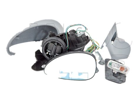 Citroen C4 2004.11.01-2008.08.01 Visszapillantó tükör jobb elektromos  állítás,domború,fűthető,kék,fényezendő,villogós,hőmérős  (14TM)