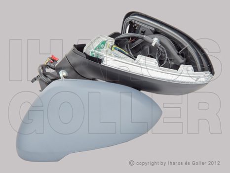 VW Passat (B8) 2014.07.21-2019.07.08 Visszapillantó tükör bal, elektromos állítás, aszférikus, fűthető, fényezendő, villogó (13Y3)