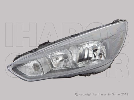 Ford Focus 2014.10.01-2018.04.09 fényszóró H15/H7 bal fekete házas (motorral) DEPO (1JUV)