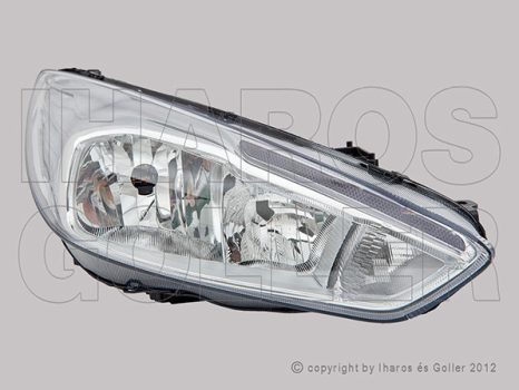 Ford Focus 2014.10.01-2018.04.09 fényszóró H1/H7+LED napp.f. jobb króm házas (motorral) DEPO (1BIR)