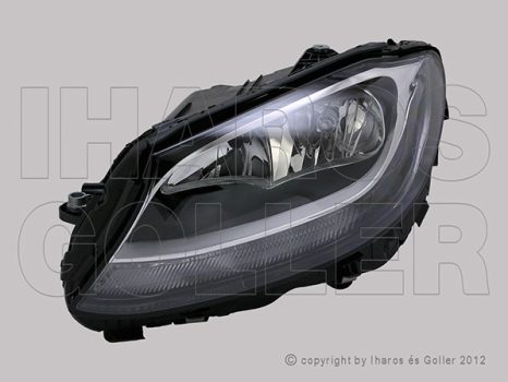 Mercedes C (W205) 2014.03.01-2018.08.30 Fényszóró 2H7+LED bal, fekete (motorral) DEPO (11AH)