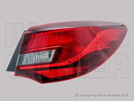 Opel Astra J/2 2012.09.01-2015.05.30 Hátsó lámpa üres jobb külső (4 a.) (19Y2)
