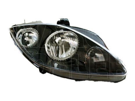 Seat Altea 2009.04.01- fényszóró H7/H1 jobb fekete házas (motoros állítás, motor nélkül) DEPO (0YRC)