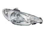   Peugeot 206 1998.09.01-2007.07.31 fényszóró jobb H4, nem OE design (motoros állítás, motor nélkül) DEPO (14UL)