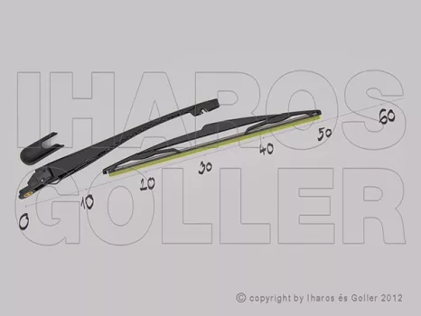 Peugeot 206 1998.09.01-2007.07.31 Hátsó ablaktörlő kar lapáttal 350mm (3/5 ajtós) (12A4)