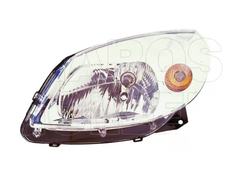 Dacia Sandero 2008.06.01-2012.09.01 Fényszóró bal H4 króm házas (bel. áll. is) DEPO (0XDU)