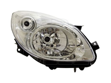Renault Twingo 2007.08.01-2011.12.31 fényszóró H4 jobb, króm házas (motoros állítás, motor nélkül) DEPO (0XE8)