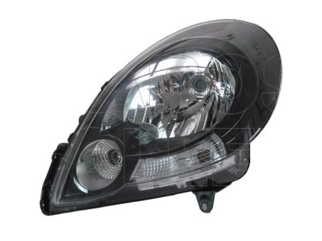 Renault Kangoo 2008.02.01-2013.06.30 fényszóró H4 bal fekete házas (motoros állítás, motor nélkül) DEPO  (0GNW)