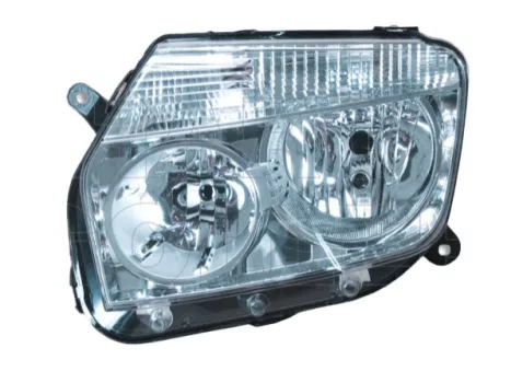 Dacia Duster 2010.02.01-2013.05.31 fényszóró H7/H1 bal, króm házas (bel.áll. is.) DEPO (0031)