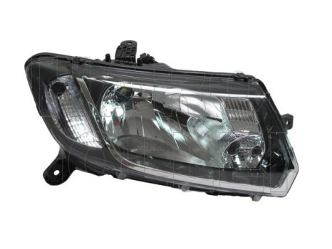 Dacia Logan 2012.10.01-2017.08.01 Fényszóró H4 jobb fekete házas (manuális) DEPO (08ZE)