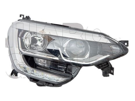 Renault Megane 2016.03.01-2020.10.08 Fényszóró 2H7+LED jobb, króm ház (motoros állítás, motor nélkül) DEPO (1EF3)