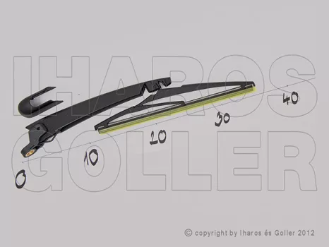 Renault Megane 2002.09.01-2005.12.31 Hátsó ablaktörlő kar lapáttal 230mm (3/5 ajtós) (12BE)