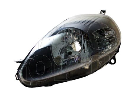 Fiat Grande Punto 2005.10.01-2009.11.30 fényszóró H4 bal, fekete házas 08.10-ig (motorral) DEPO (15D6)