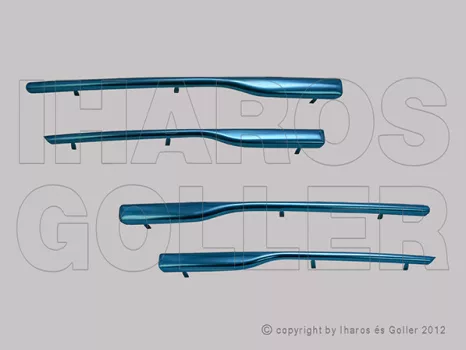 Dacia Logan 2012.10.01-2017.08.01 Króm díszléc szett hűtődíszrácsra (4 db) (121G)