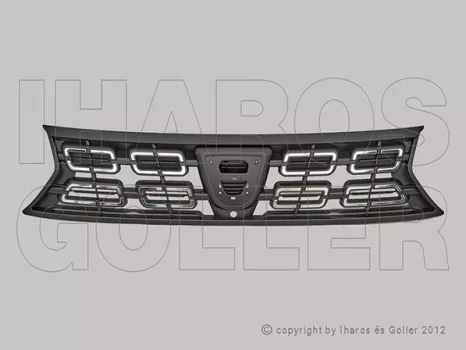 Dacia Duster 2018.01.01-2021.08.30 Hűtődíszrács fekete/króm, kamera lyukas (1KTU)