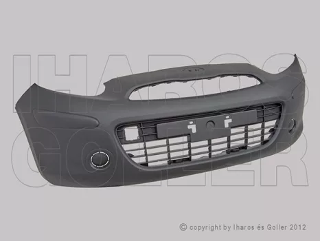 Nissan Micra (K13) 2010.09 01-2013.05.31 Első lökhárító alapozott, ködl. és szenz. jel.  (1BCP)