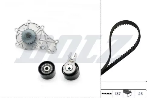 Dolz vezérműszíj készlet vízpumpával Peugeot 308 SW [2007-2018] Kombi 1.6 HDI 1560ccm 90LE 66KW (Diesel)
