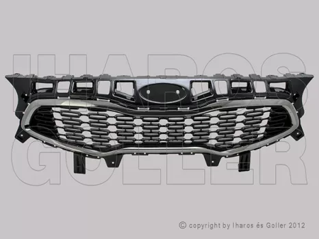 Kia Ceed 2015.01.01-2018.06.30 Hűtődíszrács, fényes fekete, króm kerettel (1C7H)