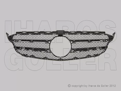 Mercedes C (W205) 2014.03.01-2018.08.30 Hűtődíszrács fekete krómléc hellyel, Avantgarde (1DSN)