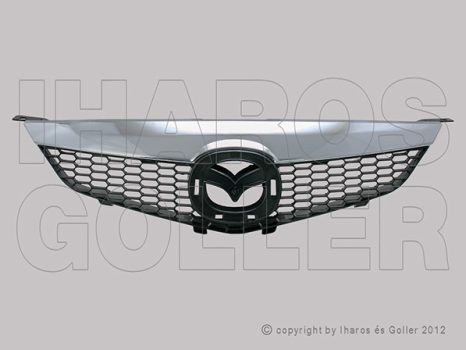 Mazda 6 2005.06.01-2007.08.31 Hűtődíszrács króm-fekete (15NE)